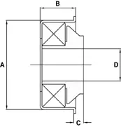 Precision Bearings – Steel Housed Technical Drawing